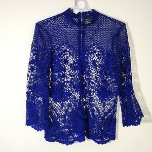 Violet Bold Elements Lace Top Bell Sleeves Size M